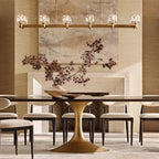 Demaret Sculpted Crystal Linear Chandelier 54"