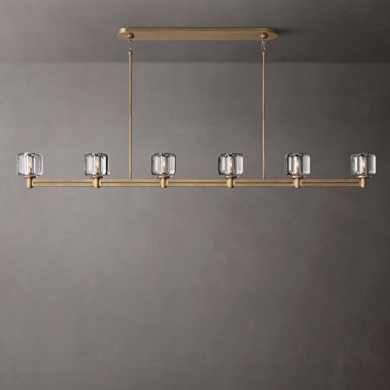 Demaret Sculpted Crystal Linear Chandelier 72"