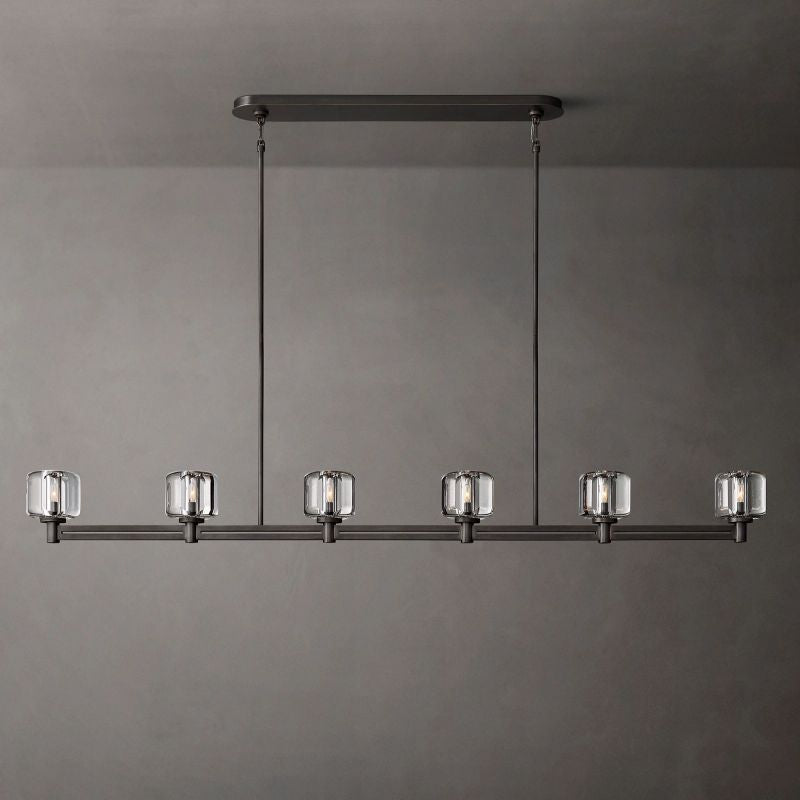 Demaret Sculpted Crystal Linear Chandelier 72"