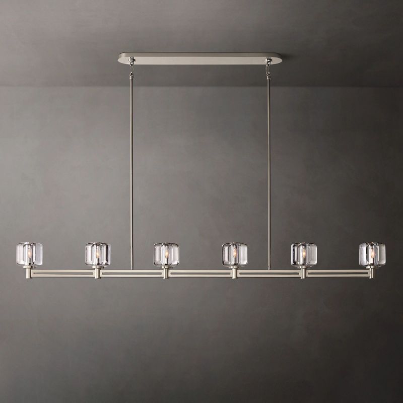 Demaret Sculpted Crystal Linear Chandelier 72"