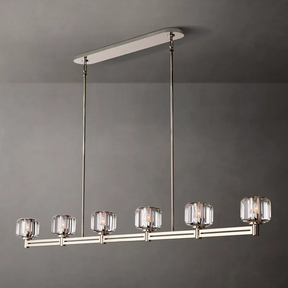 Demaret Sculpted Crystal Linear Chandelier 72"