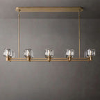 Demaret Sculpted Crystal Double Linear Chandelier 54"