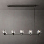Demaret Sculpted Crystal Double Linear Chandelier 54"
