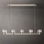 Demaret Sculpted Crystal Double Linear Chandelier 54"
