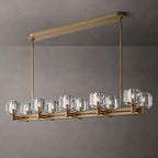 Demaret Sculpted Crystal Double Linear Chandelier 54"