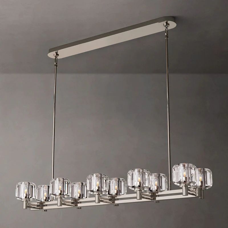Demaret Sculpted Crystal Double Linear Chandelier 54"