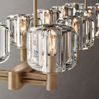 Demaret Sculpted Crystal Double Linear Chandelier 54"