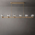 Demaret Sculpted Crystal Double Linear Chandelier 72"