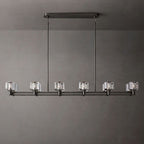 Demaret Sculpted Crystal Double Linear Chandelier 72"