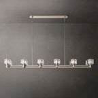 Demaret Sculpted Crystal Double Linear Chandelier 72"