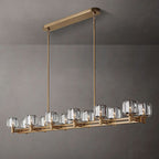 Demaret Sculpted Crystal Double Linear Chandelier 72"
