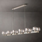 Demaret Sculpted Crystal Double Linear Chandelier 72"