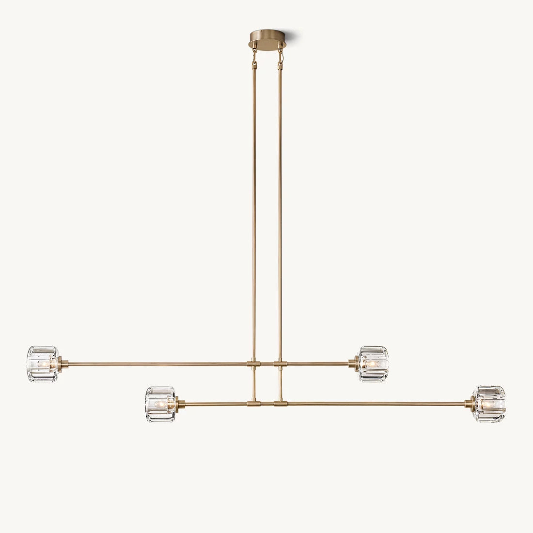 Demaret Sculpted Crystal Mobile Linear Chandelier 54"