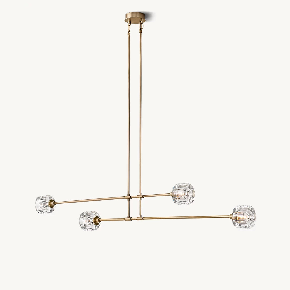 Demaret Sculpted Crystal Mobile Linear Chandelier 72"