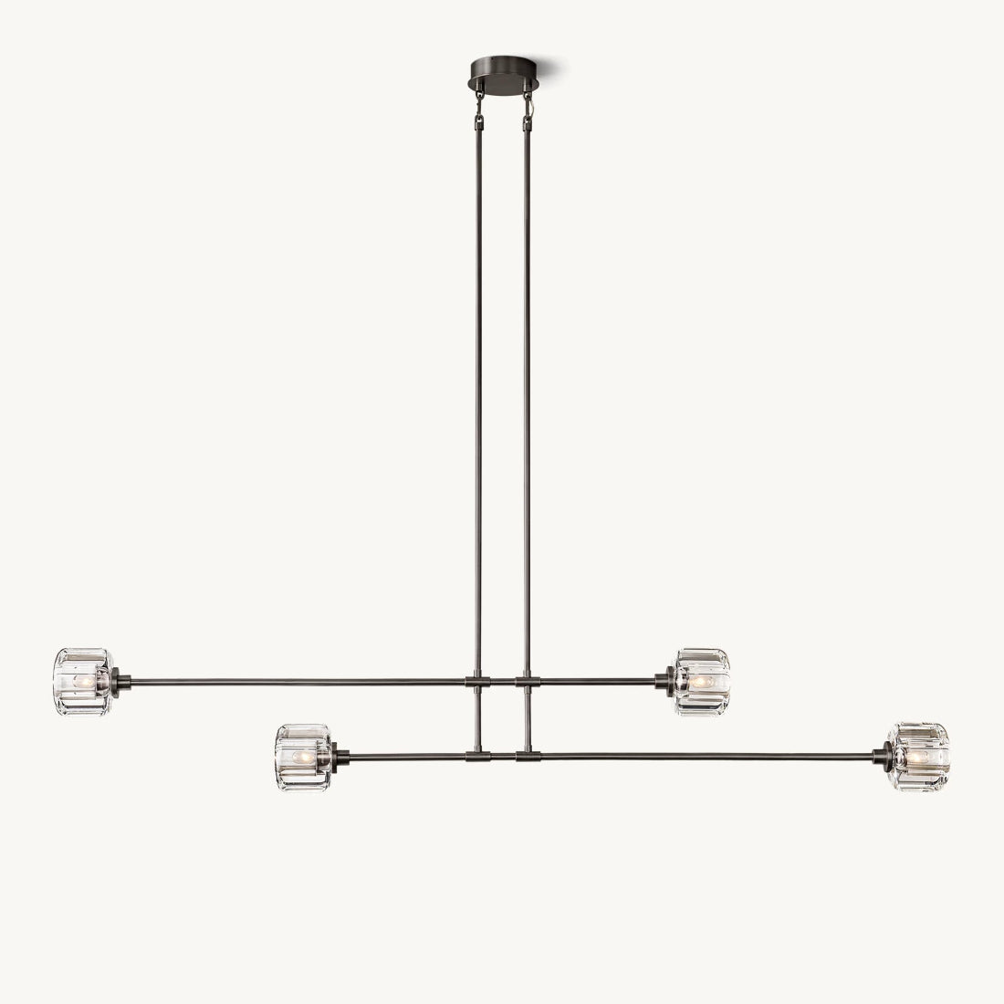 Demaret Sculpted Crystal Mobile Linear Chandelier 72"