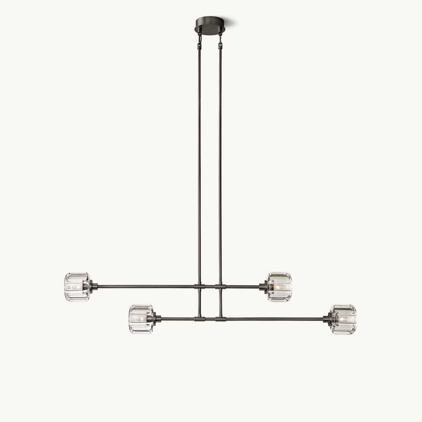 Demaret Sculpted Crystal Mobile Linear Chandelier 54"