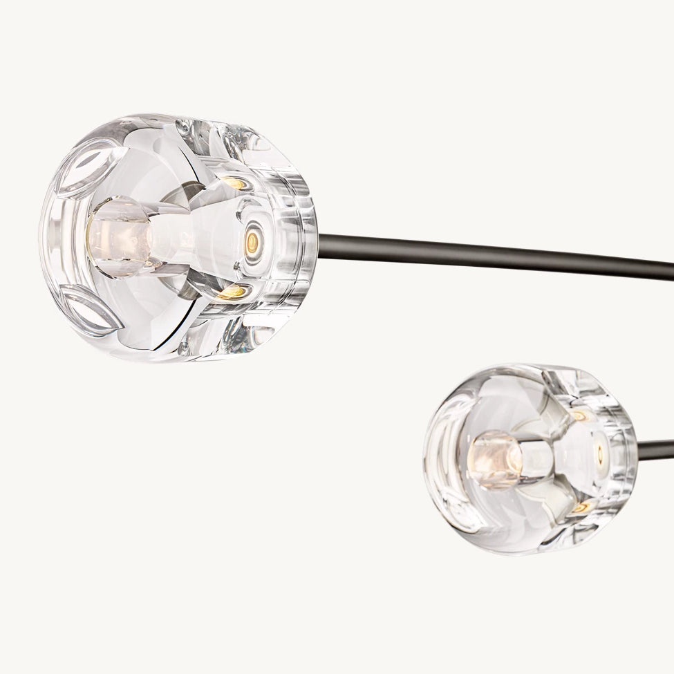 Demaret Sculpted Crystal Mobile Linear Chandelier 54"