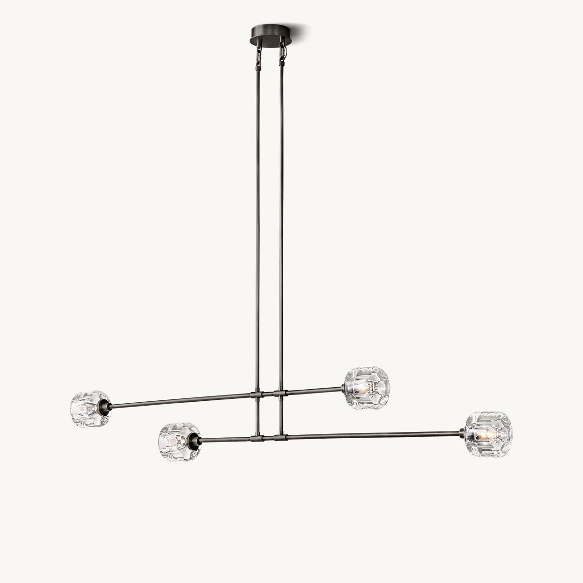 Demaret Sculpted Crystal Mobile Linear Chandelier 54"