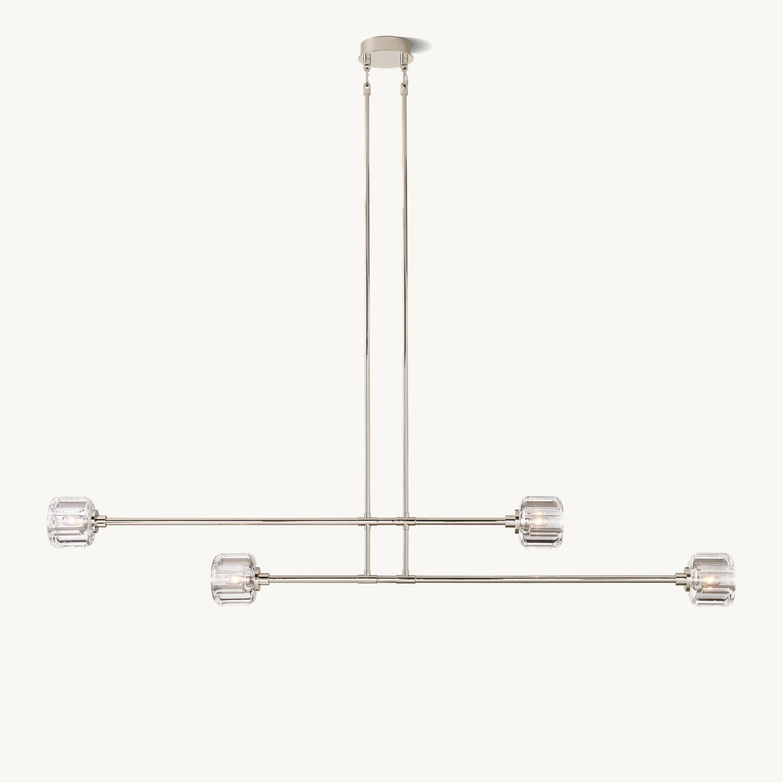 Demaret Sculpted Crystal Mobile Linear Chandelier 72"