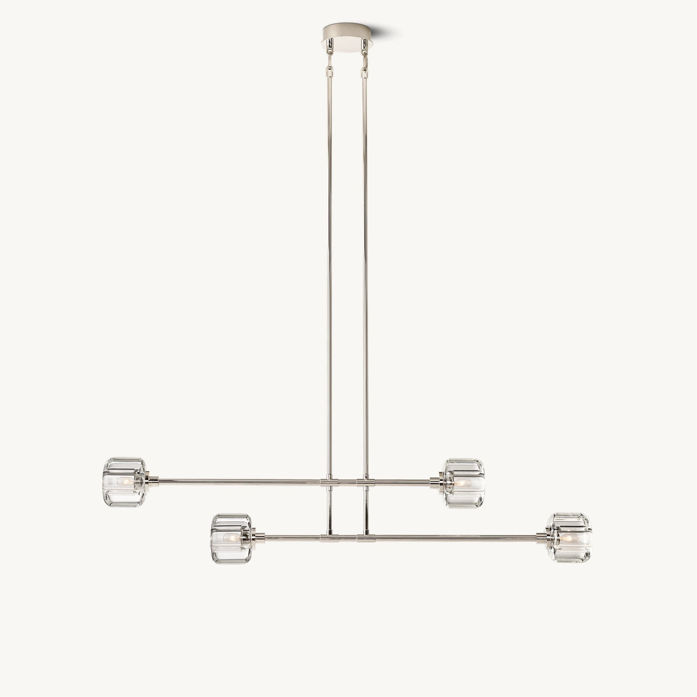 Demaret Sculpted Crystal Mobile Linear Chandelier 54"