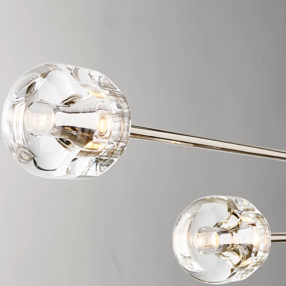 Demaret Sculpted Crystal Mobile Linear Chandelier 72"