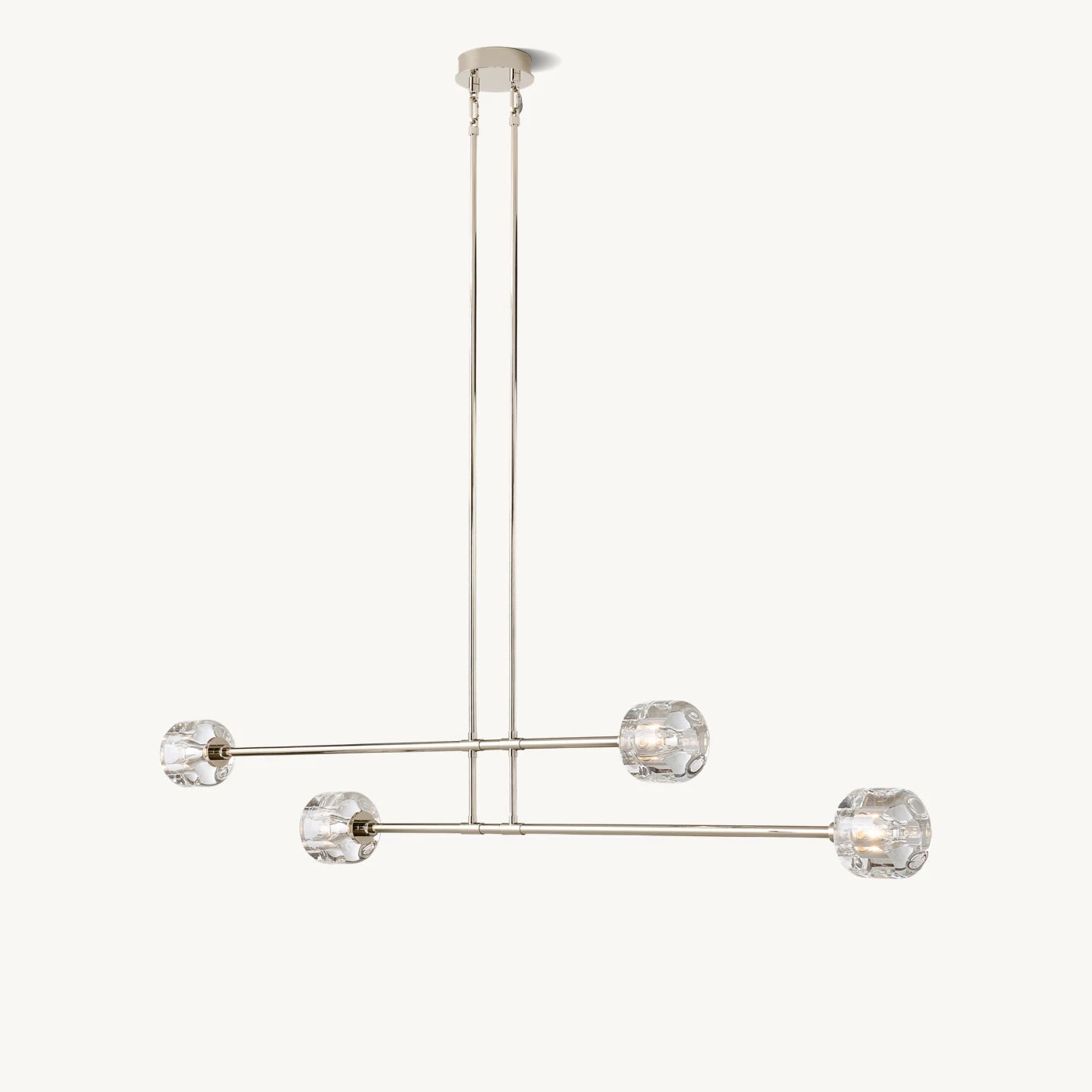 Demaret Sculpted Crystal Mobile Linear Chandelier 72"