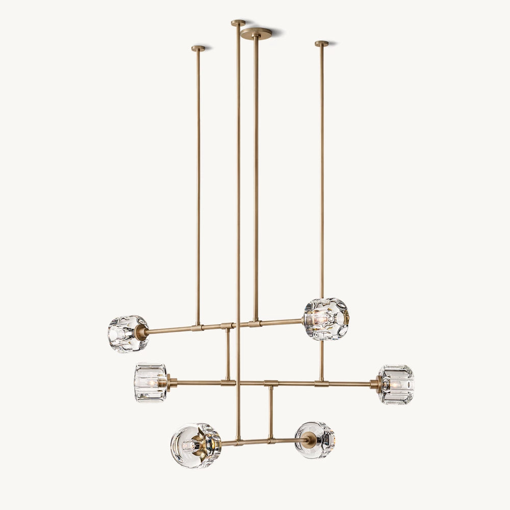 Demaret Sculpted Crystal Mobile Round Chandelier 48"