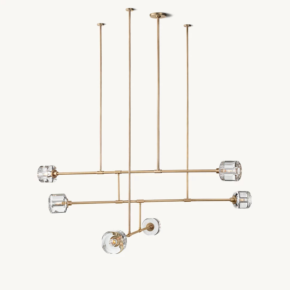 Demaret Sculpted Crystal Mobile Round Chandelier 62"