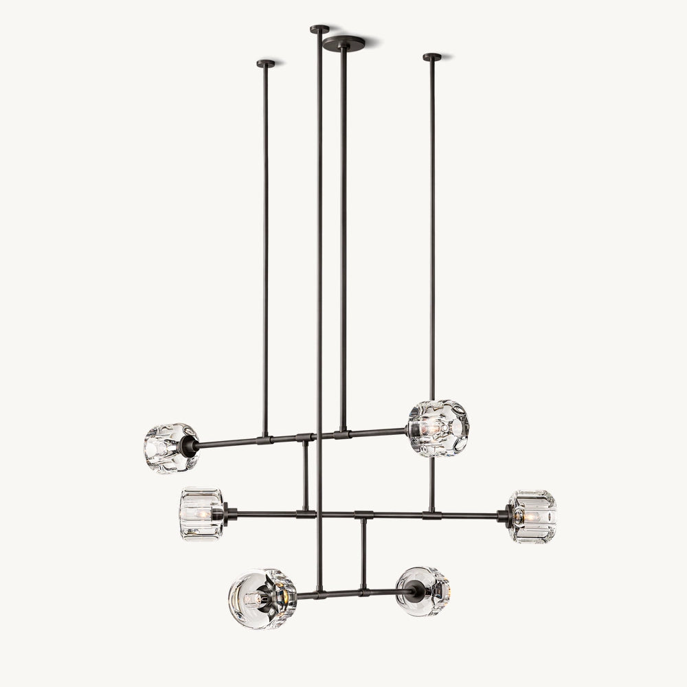 Demaret Sculpted Crystal Mobile Round Chandelier 48"