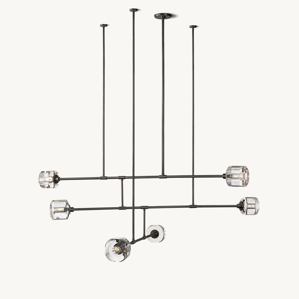 Demaret Sculpted Crystal Mobile Round Chandelier 62"