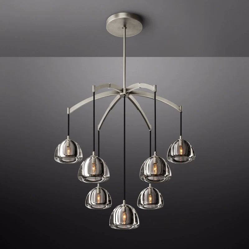 Hemisphere Delicate Crystal Round Chandelier 36"