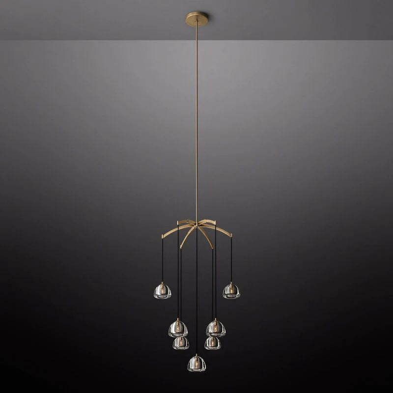 Hemisphere Delicate Crystal Round Chandelier 36"