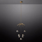 Hemisphere Delicate Crystal Round Chandelier 36"