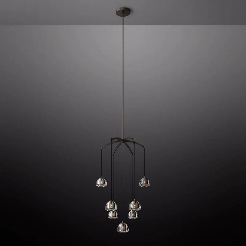 Hemisphere Delicate Crystal Round Chandelier 36"