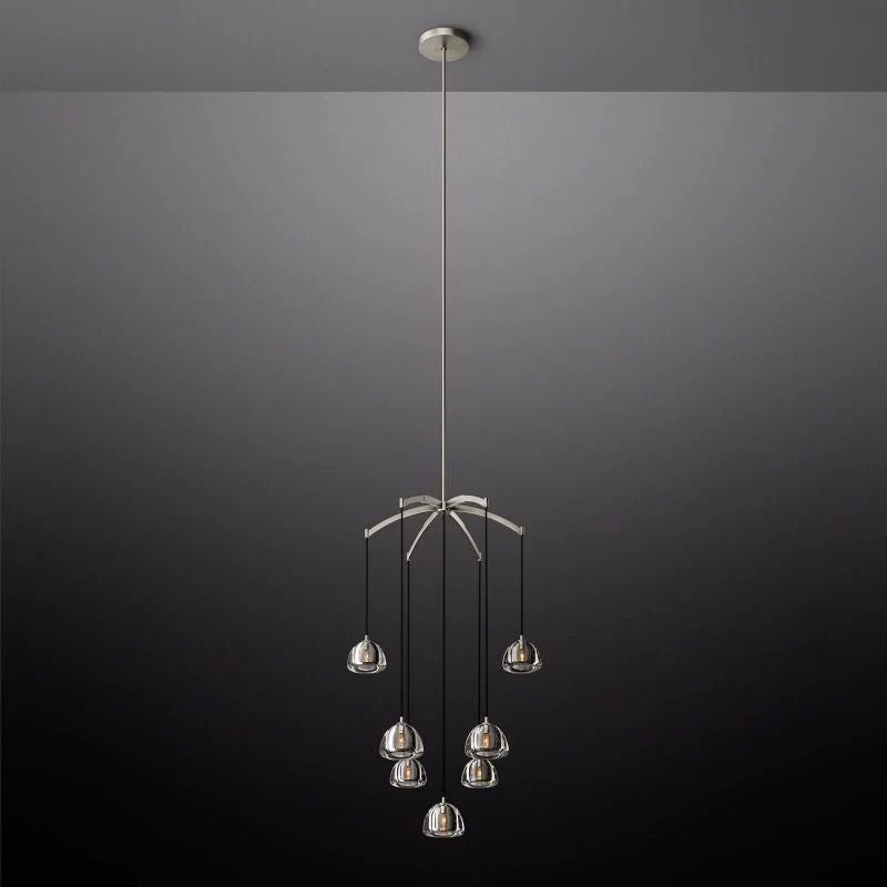 Hemisphere Delicate Crystal Round Chandelier 36"