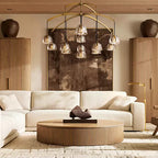 Hemisphere Delicate Crystal Round Chandelier 36"