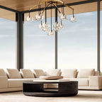 Hemisphere Delicate Crystal Round Chandelier 36"