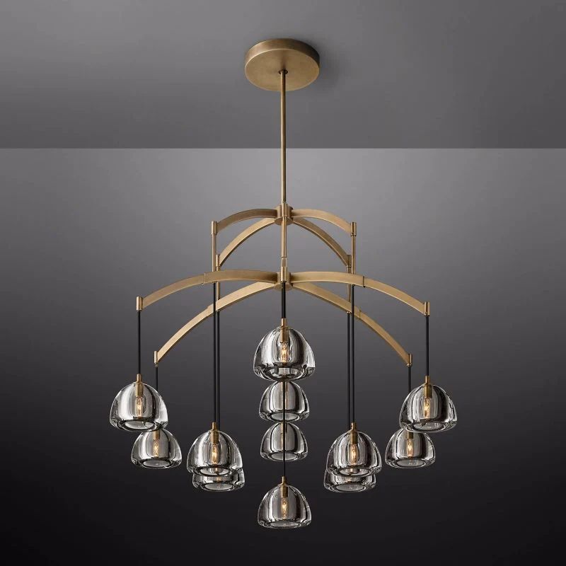 Hemisphere Delicate Crystal Round Chandelier 48"