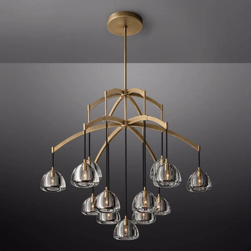 Hemisphere Delicate Crystal Round Chandelier 48"