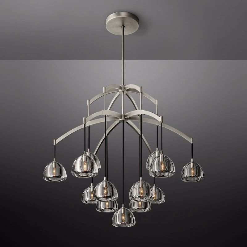 Hemisphere Delicate Crystal Round Chandelier 48"