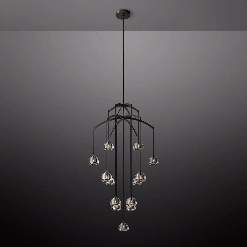 Hemisphere Delicate Crystal Round Chandelier 48"