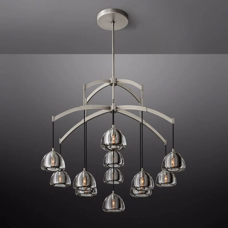 Hemisphere Delicate Crystal Round Chandelier 48"