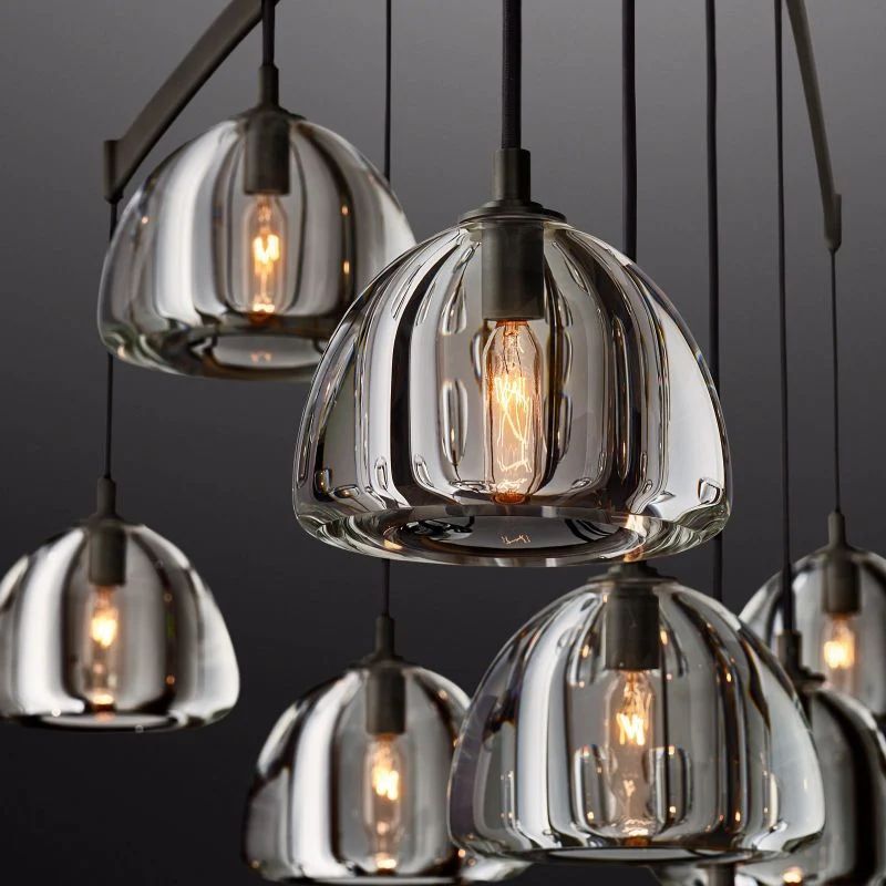 Hemisphere Delicate Crystal Round Chandelier 48"
