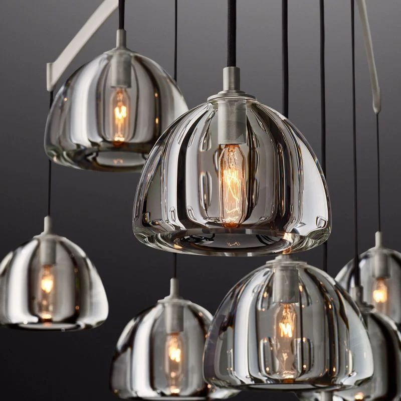 Hemisphere Delicate Crystal Round Chandelier 48"