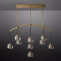 Hemisphere Delicate Crystal Linear Chandelier 54"