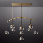 Hemisphere Delicate Crystal Linear Chandelier 54"