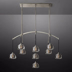 Hemisphere Delicate Crystal Linear Chandelier 54"
