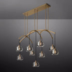 Hemisphere Delicate Crystal Linear Chandelier 54"