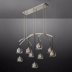 Hemisphere Delicate Crystal Linear Chandelier 54"