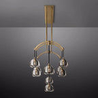 Hemisphere Delicate Crystal Linear Chandelier 54"
